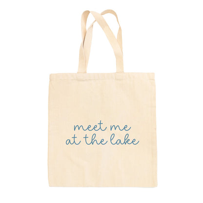 Meet Me At The Lake Blue Script (Tote Bag)